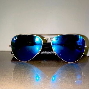 Ray-Ban Blue Lens Aviator Sunglasses